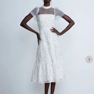 Short Sleeve 3D Floral Dress